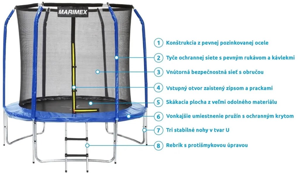 Marimex | Trampolína Marimex Standard 183 cm + vnútorná ochranná sieť + schodíky ZADARMO | 19000102