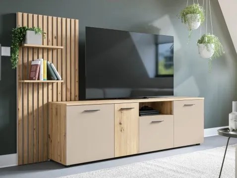TV skrinka s panelom Gatwick, dub artisan/kašmírová béžová%