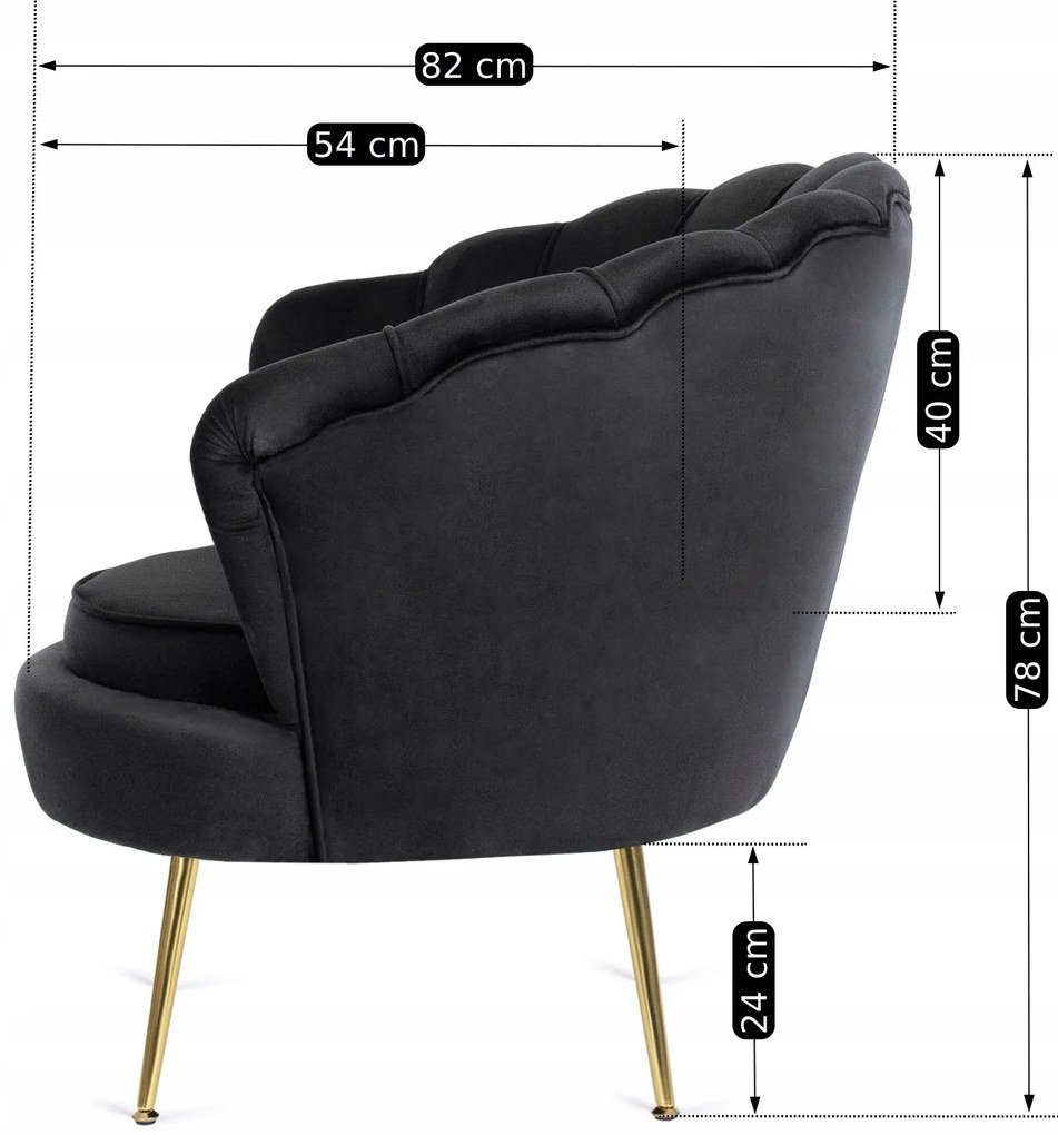 PROXIMA.store - Elegantné čalúnené kreslo GRAND FARBA: čierna