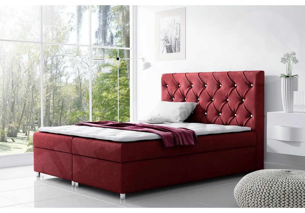 Posteľ kontinentálna Balicci, Rozmer postele: 180x200, Dostupné poťahy: ekokoža Soft 017 (biela)