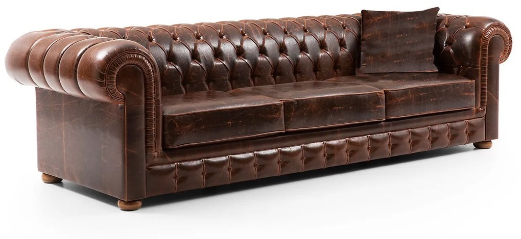 Dizajnová sedačka Chesterfield 276 cm hnedá