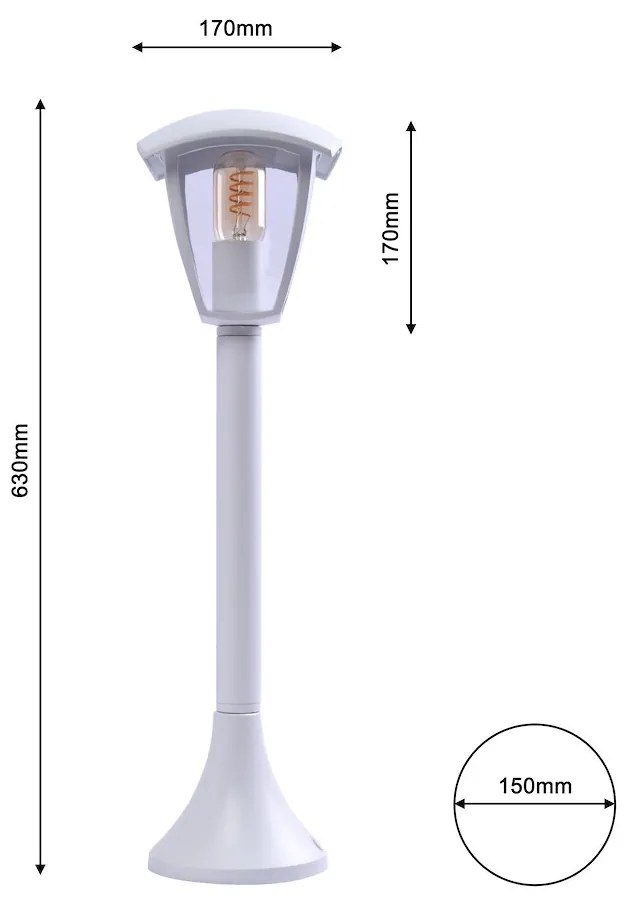 Exteriérová lampa, 1x akrylové tienidlo, w