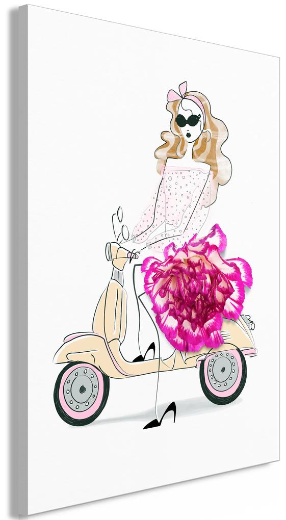 Artgeist Obraz - Girl on a Scooter (1 Part) Vertical Veľkosť: 40x60, Verzia: Standard