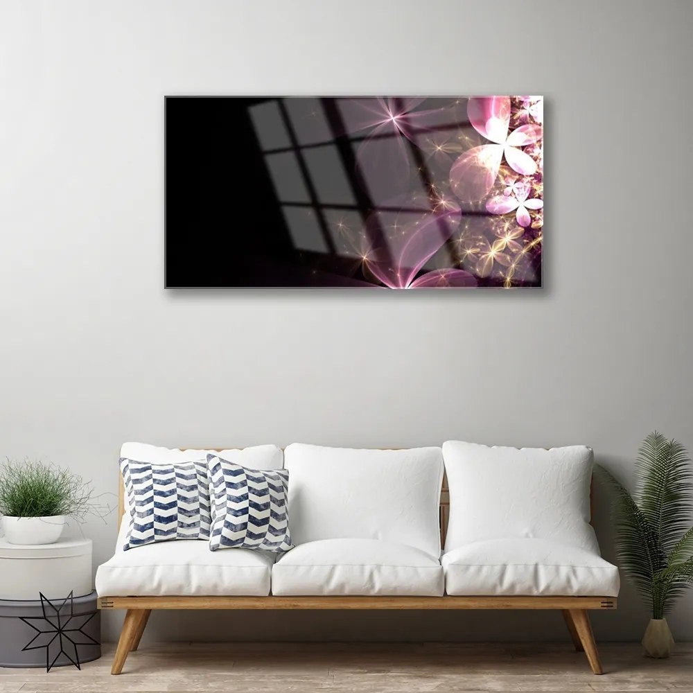 Skleneny obraz Abstrakcie kvety umenie 120x60 cm