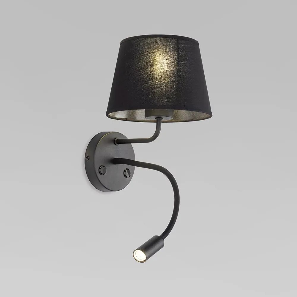 Toolight Toolight, nástenné svietidlo LED 3W+1xE27 APP1610-2W, čierna, OSW-01593