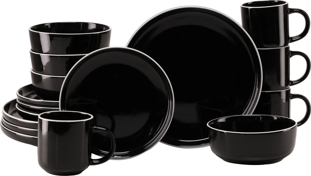 XXXLutz KOMBINOVANÝ SERVIS Nordic Gourmet Schwarz 16-dielne Creatable - Online Only bytové doplnky - 007768069701