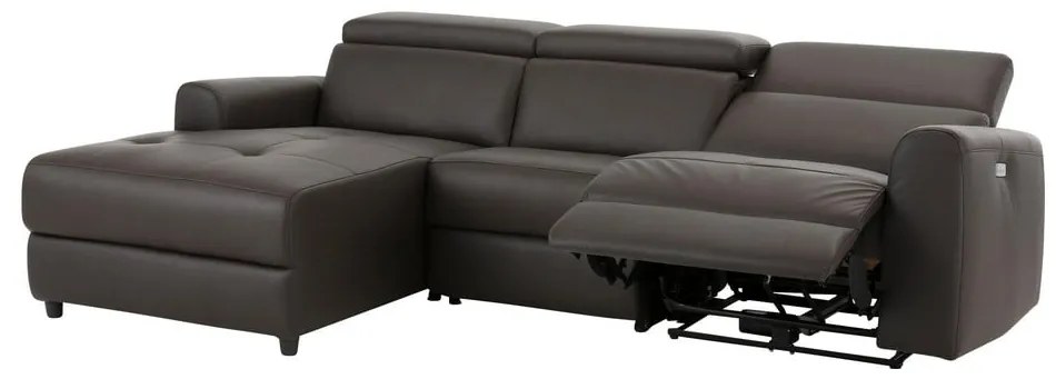 Tmavohnedá rohová pohovka z imitácie kože (ľavý roh) Capena – Støraa