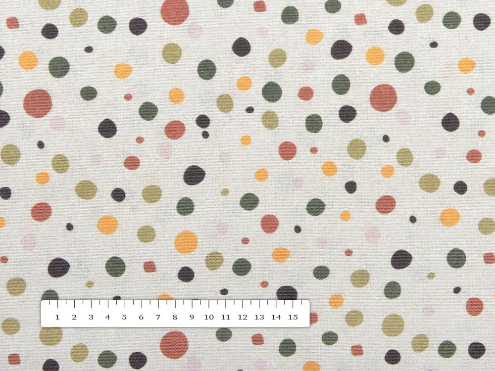 Biante Dekoračná obliečka na vankúš Leona LN-151 Farebné bodky na režnom 50 x 50 cm