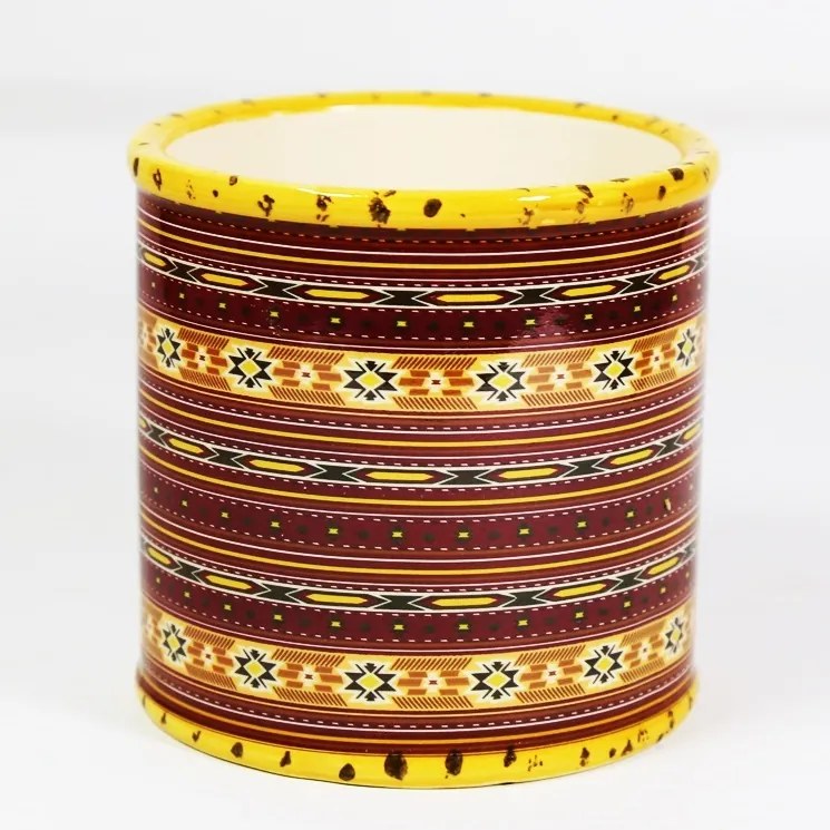 Keramický obal na kvetináč Indian 10cm hnedý