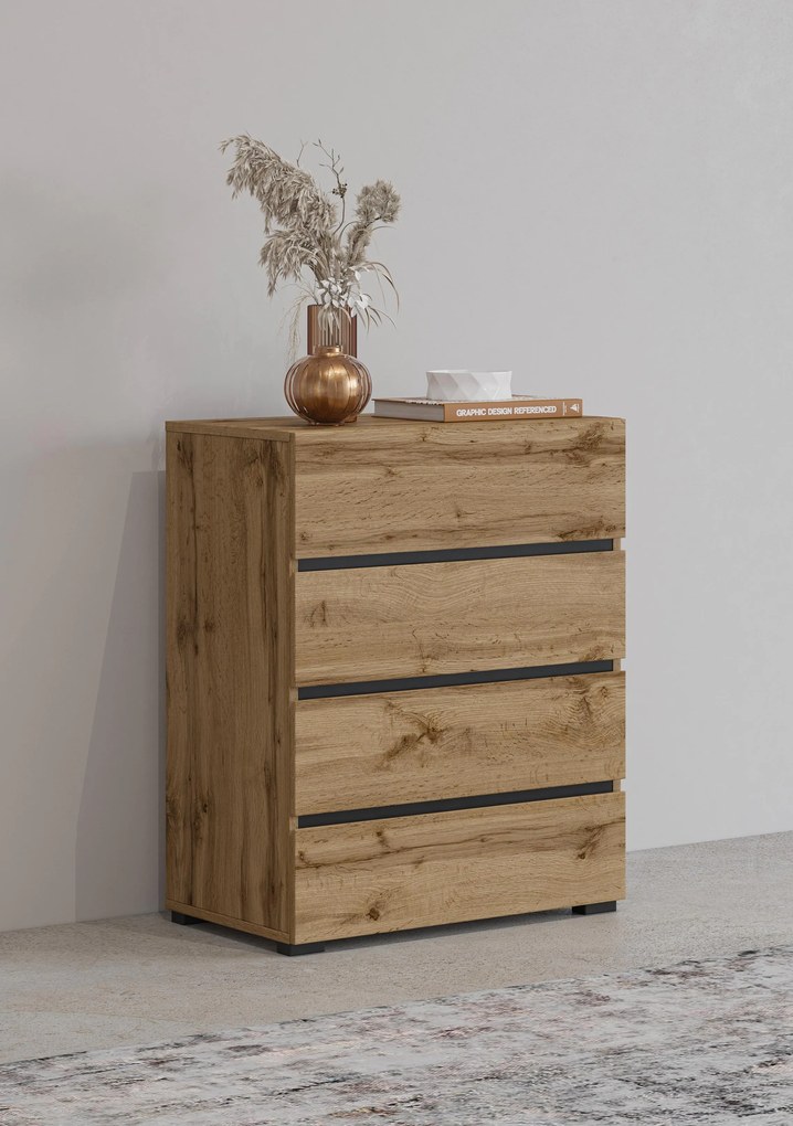 Komoda Crossroad H N27 (dub wotan + čierna). Akcia -10%. Vlastná spoľahlivá doprava až k Vám domov. 1118193