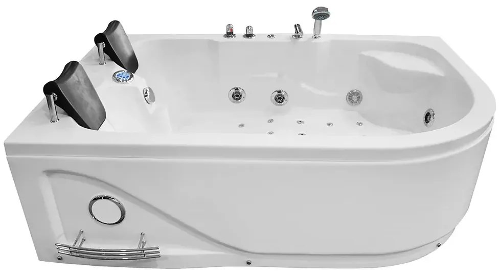 M-SPA -  Ľavá kúpeľňová vaňa SPA TURBO PLUS hydromasážou 180 x 120 x 54 cm (MSPA1631-TURBO+ -L)