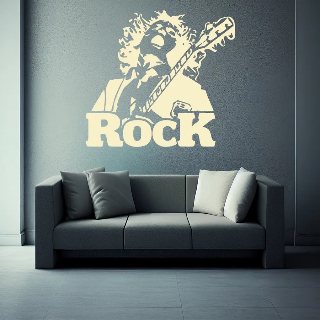 Veselá Stena Samolepka na stenu na stenu Angus Young AC/DC Farba: čierna