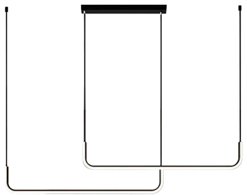 LED Luster na lanku HORIZONT 2xLED/11W/230V čierna