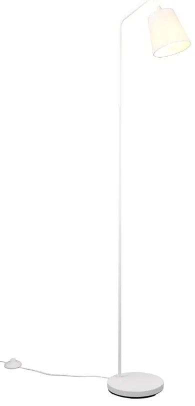 Biela stojacia lampa s textilným tienidlom (výška 148 cm) Buddy – Trio