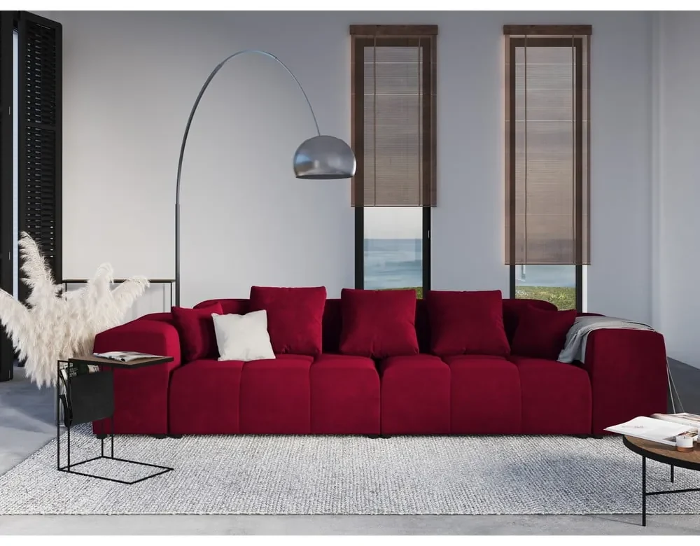 Červený zamatový vankúš k modulárnej pohovke Rome Velvet - Cosmopolitan Design