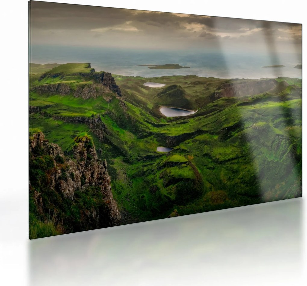 Sklenený obraz - Quiraing, Škótsko (70x50 cm)