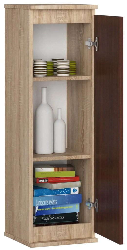 Závesná skrinka Wren (dub sonoma + wenge). Akcia -14%. Vlastná spoľahlivá doprava až k Vám domov. 1069088