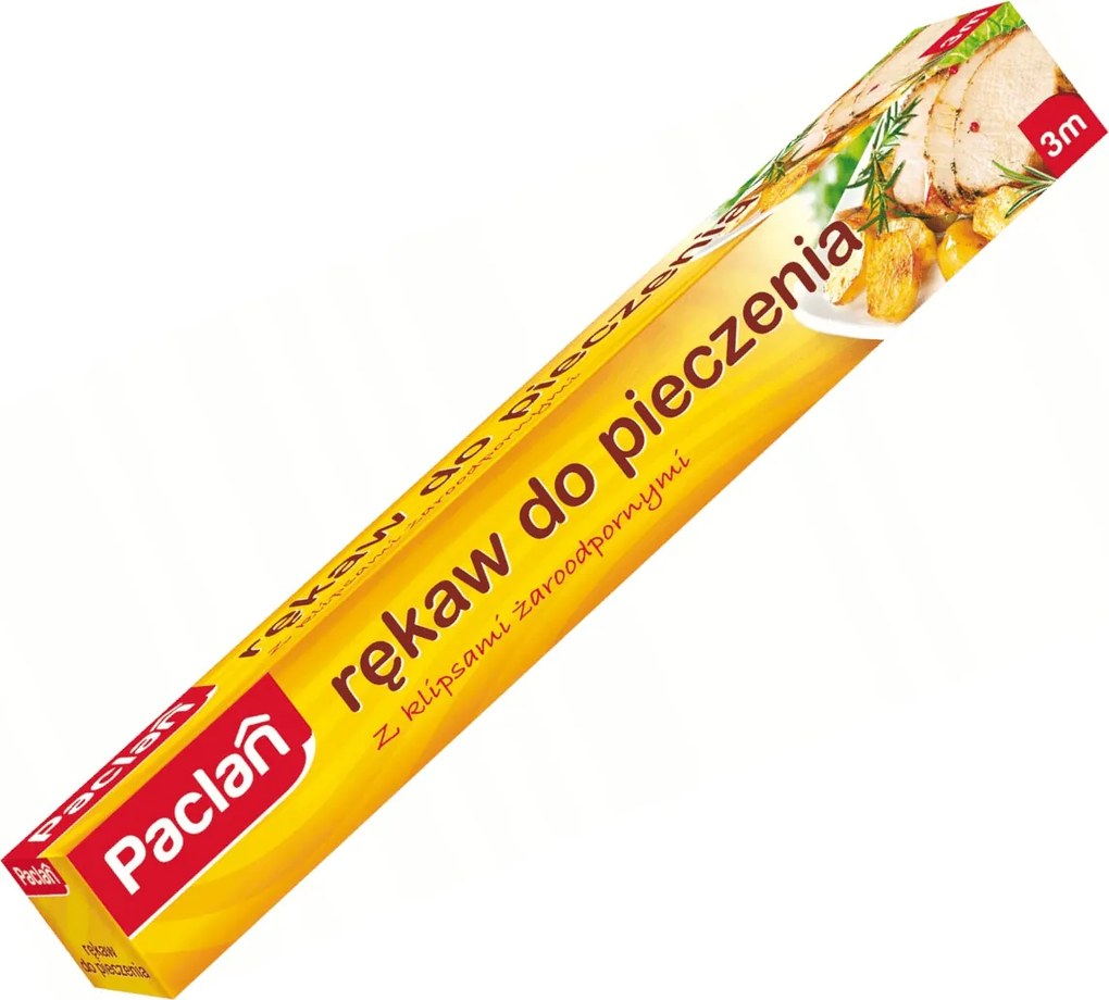 Pečiaci obal s tepelne odolnými sponami 29 cm x 3 m Paclan 220° bezfarebný