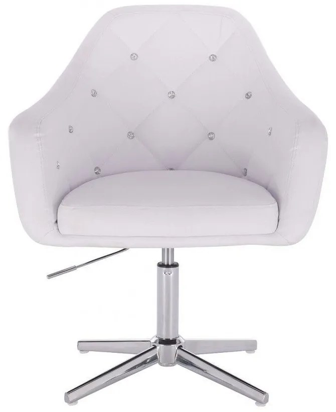 LuxuryForm DESIGN Kreslo ROMA na striebornom kríži - biele