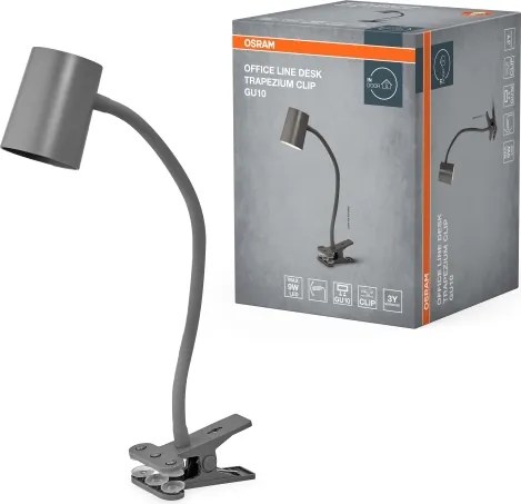 Osram - Stolná lampa s klipom DESK LINE 1xGU10/9W/230V sivá
