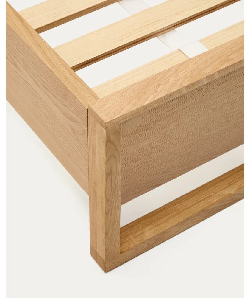 Dvojlôžková posteľ z dubového dreva s roštom 180x200 cm v prírodnej farbe Alguema – Kave Home