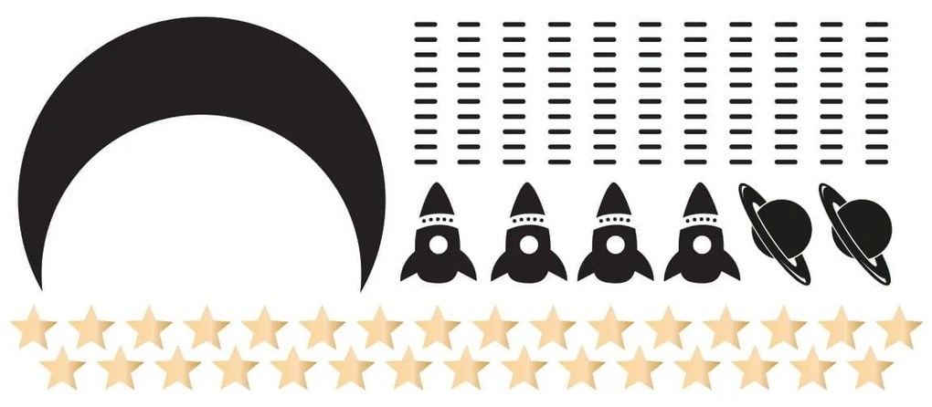 Samolepka do dětského pokoje sada dobývání vesmíru