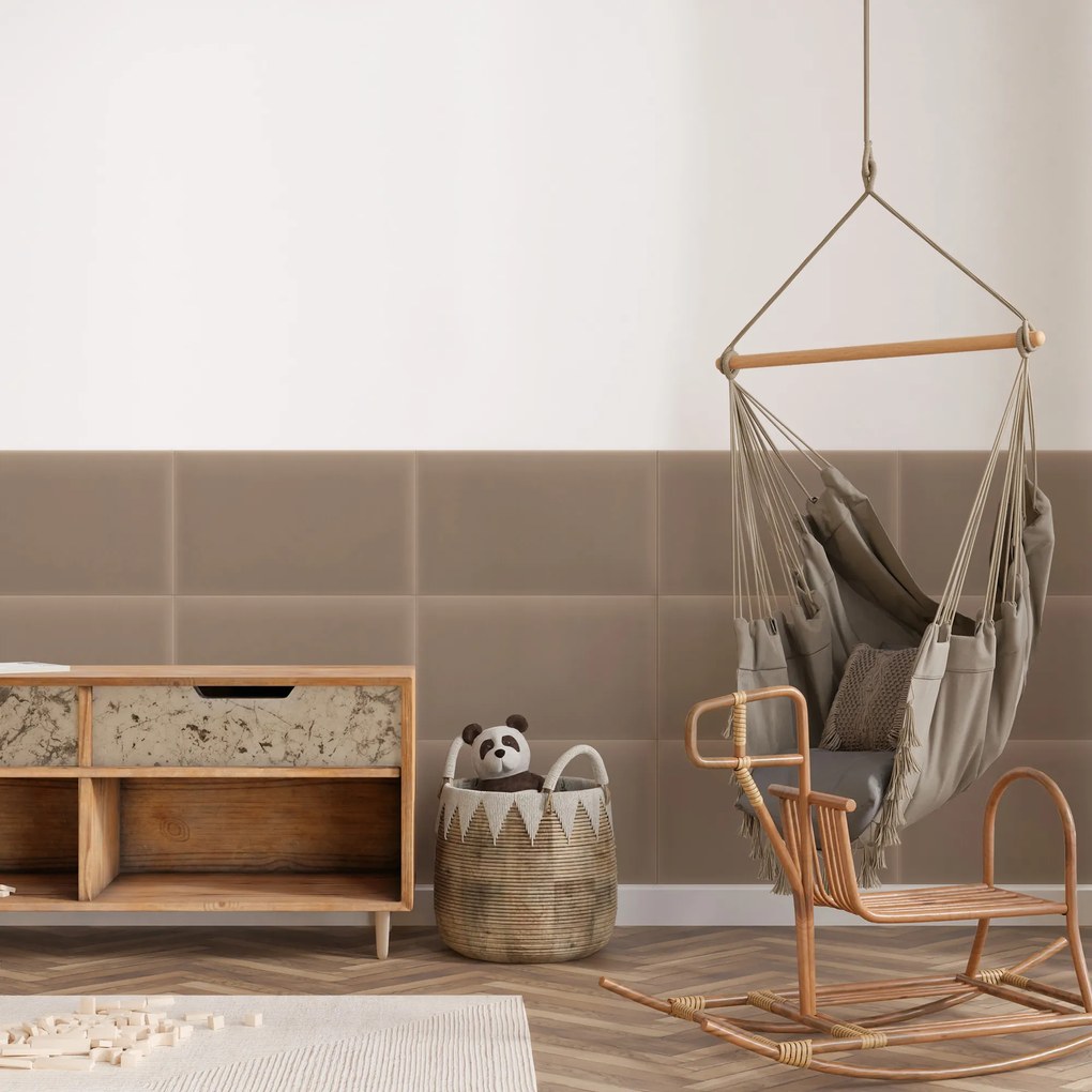 Zamatový čalúnený panel - Obdĺžnik - 50x40cm Farba: Béžová