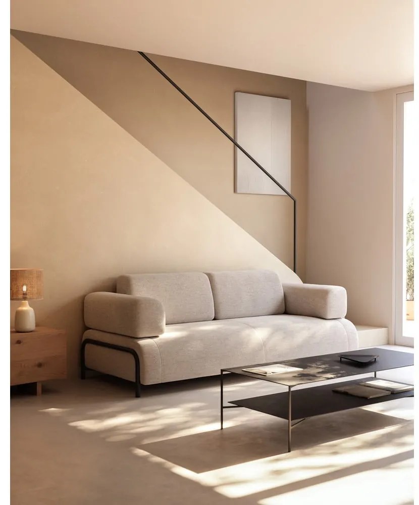 Čierny oceľový konferenčný stolík 60x140 cm Azisi – Kave Home