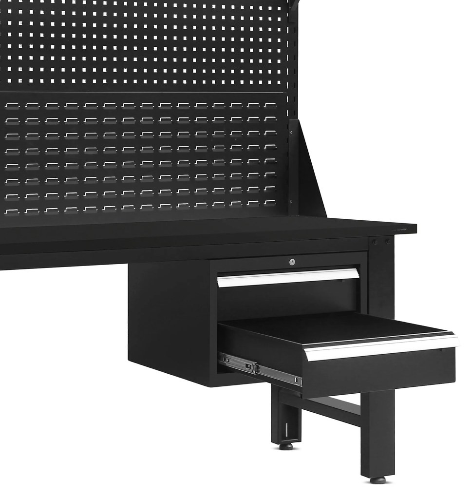 Dielenský stôl LOGAN, 500 x 1700 x 750 mm, All Black: čierny