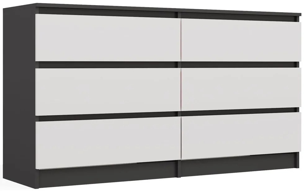 Komoda Malwa M6 140 cm antracit/bílá