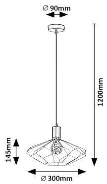 Rabalux 72241 - Luster na lanku FRAN 1xE27/40W/230V