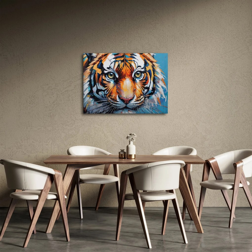 Obraz - Pohľad tigra, maľba (70x50 cm)