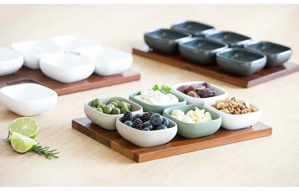 Biela porcelánová servírovacia súprava 6 ks Essentials – Ladelle