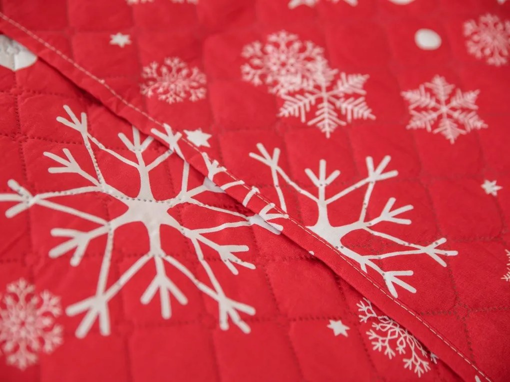 Prehoz na posteľ SNOWFALL červený Rozmer: 170 x 210 cm