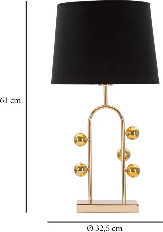 Stolná lampa Bubble 61 cm čierno-zlatá