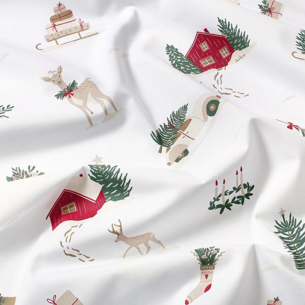 Goldea vianočný hranatý obrus z pevnej bavlny - tradičné vianoce 100 x 100 cm