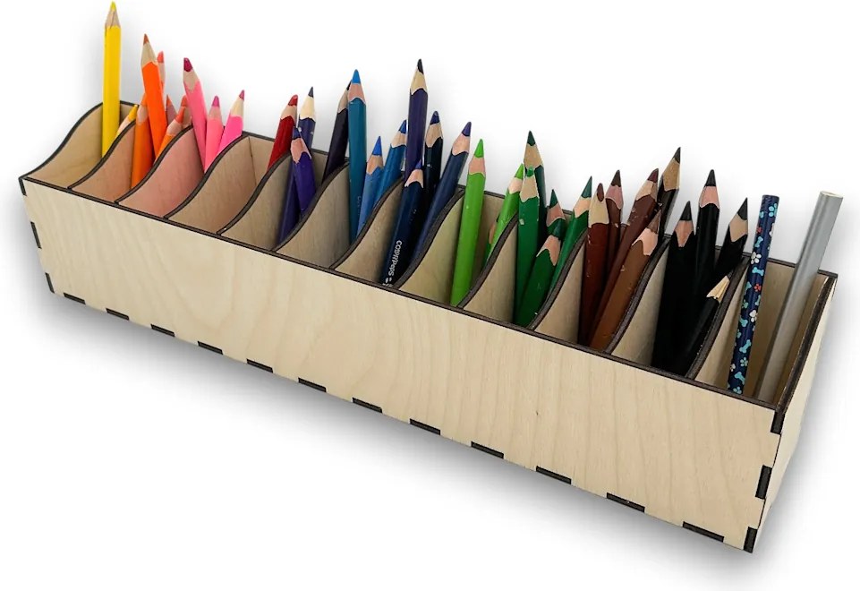 usporadejto.cz Pastelkovník XL VASKY, 44 x 8 x 10 cm, s označením farieb