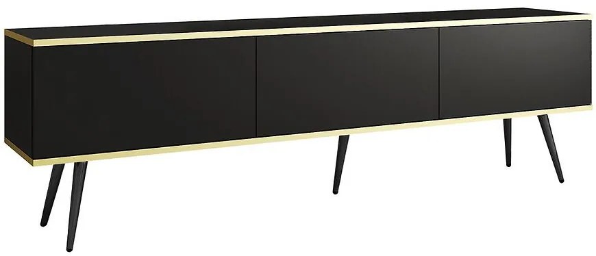 TV stolík Oro 175 Čierna+ Čierne nohy