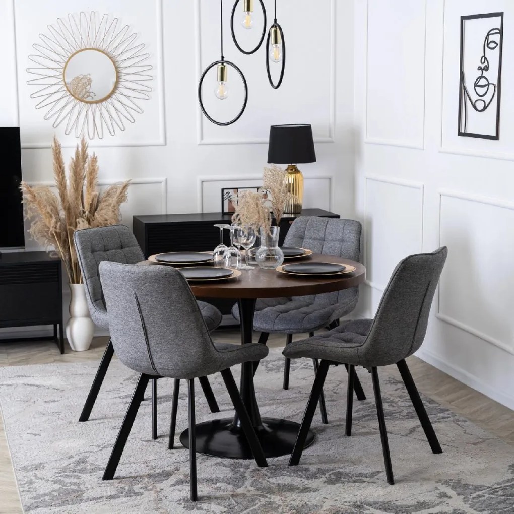 PROXIMA.store - Čalúnená jedálenska stolička RICK 2 FARBA: sivá, MATERIÁL: pletená