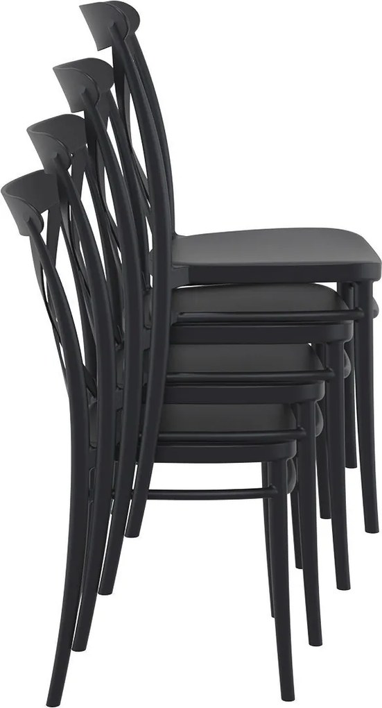 CROSS záhradná stolička bez podrúčok black