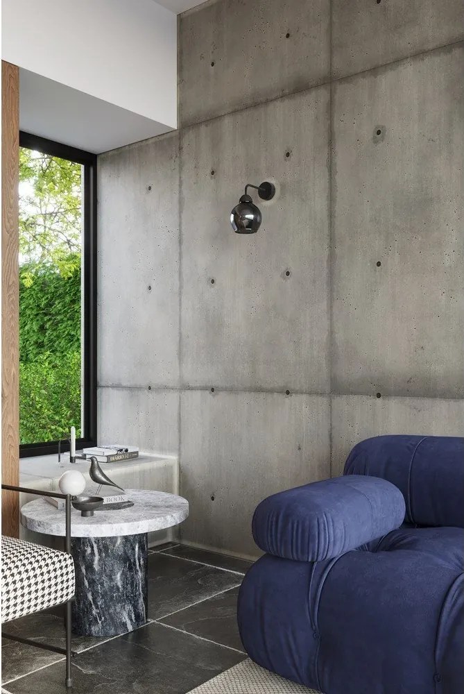 Čierne nástenné svietidlo ø 15 cm Grande – Sollux