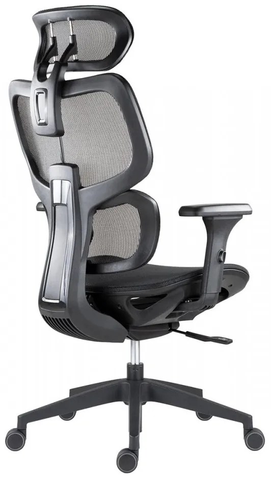 Kancelárska ergonomická stolička ETONNANT — sieť, čierna, nosnosť 130 kg