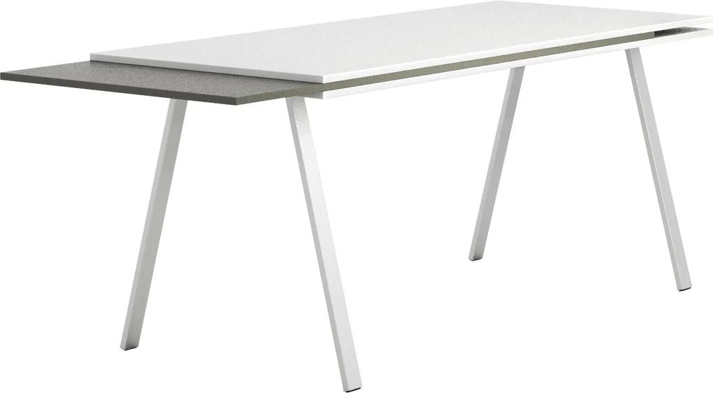 Pracovný stôl dlhší White BOARDS biela / grafitová 1700 750 750 rovný BOARDS