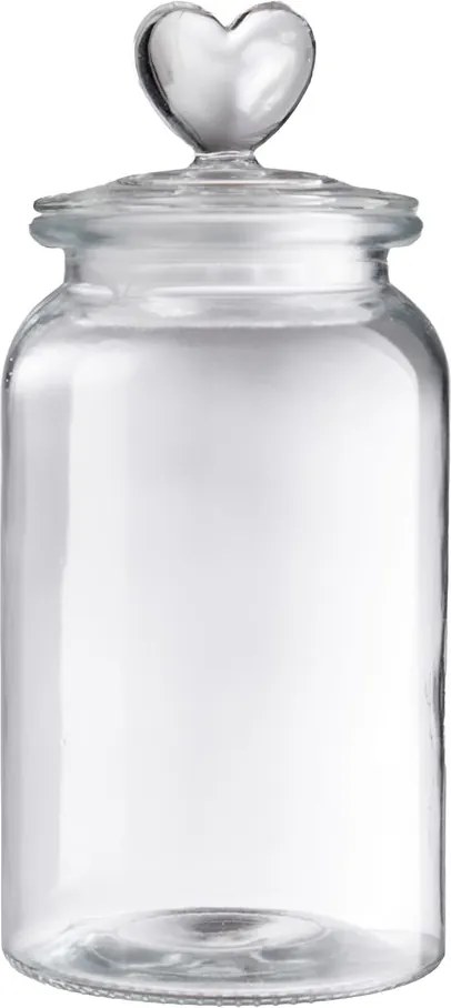 SWEET HEART Dóza sklenené srdca 1350 ml