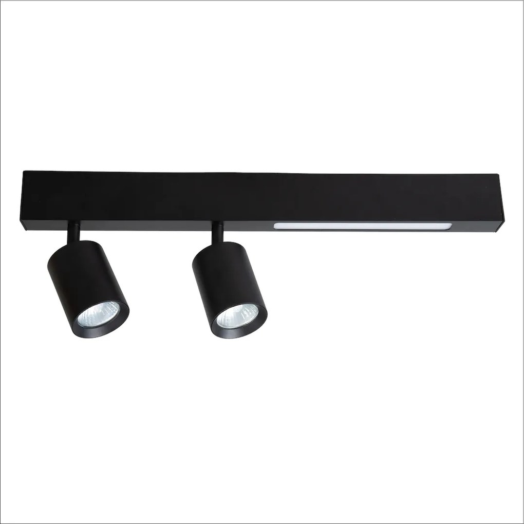 EUlight Stropné svietidlo Magnet, 2x čierne kovové tienidlo + 1x LED 5W, b