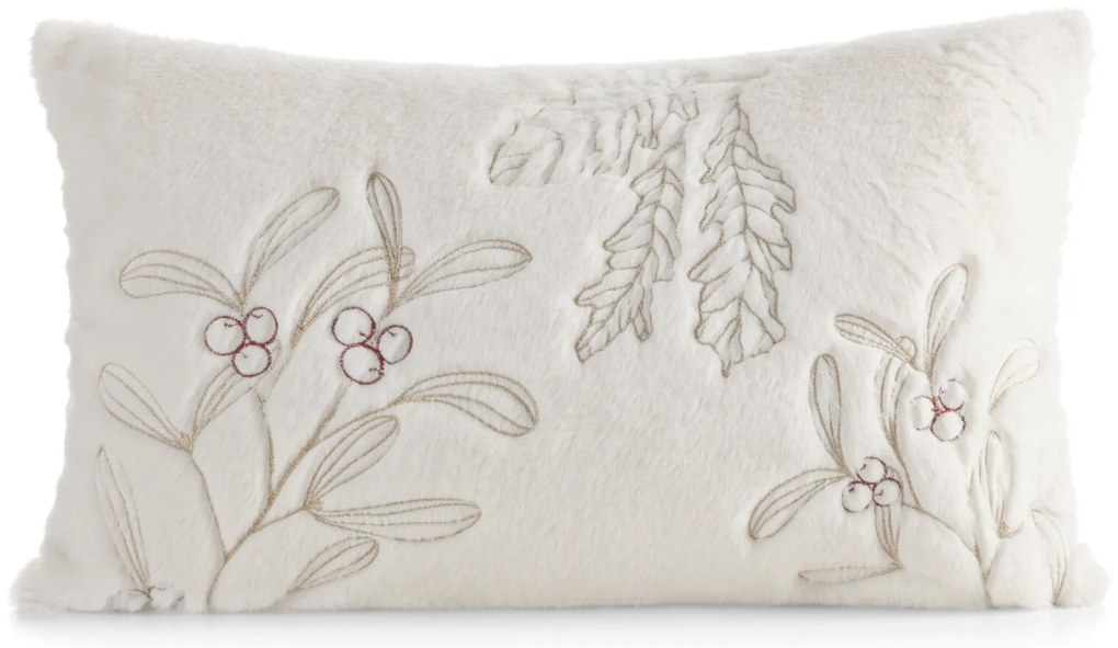 VIANOČNÁ DEKORAČNÁ OBLIEČKA NA VANKÚŠ HOLLY 30X50 CM VZOROVANÁ