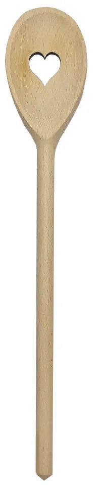AMADEA Drevená vareška so srdcom, masívne drevo, dĺžka 30 cm