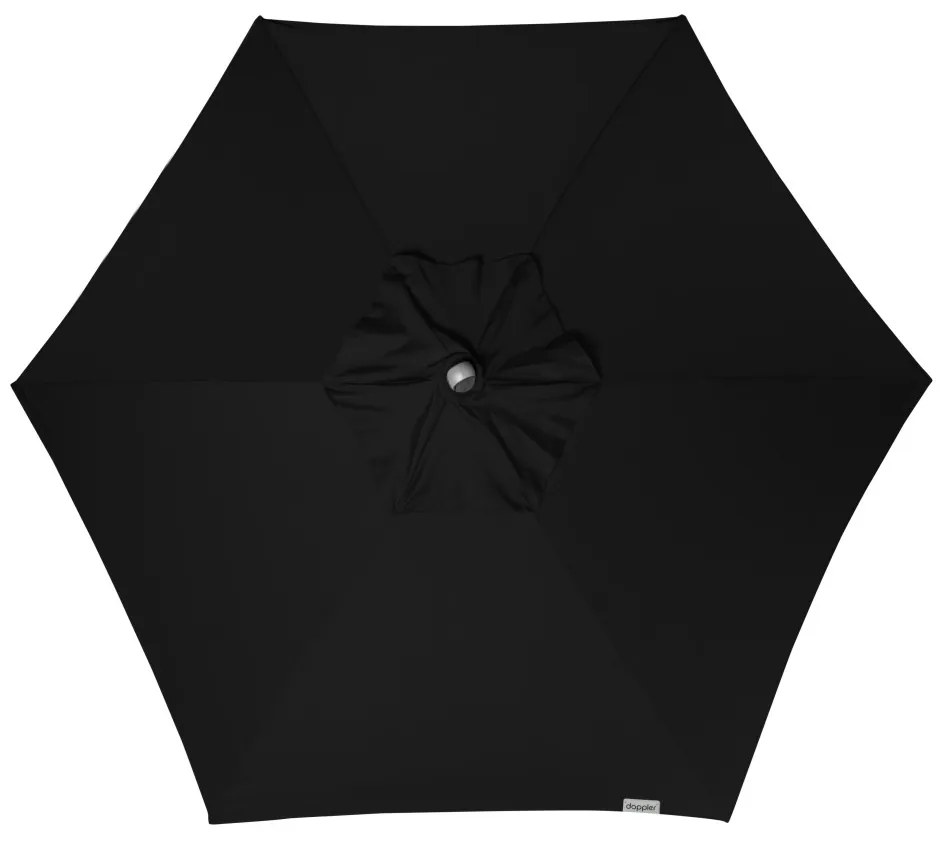 Doppler EXPERT 280 cm - slnečník s automatickým naklápaním kľukou čierny (kód farby: 817), 100 % polyester