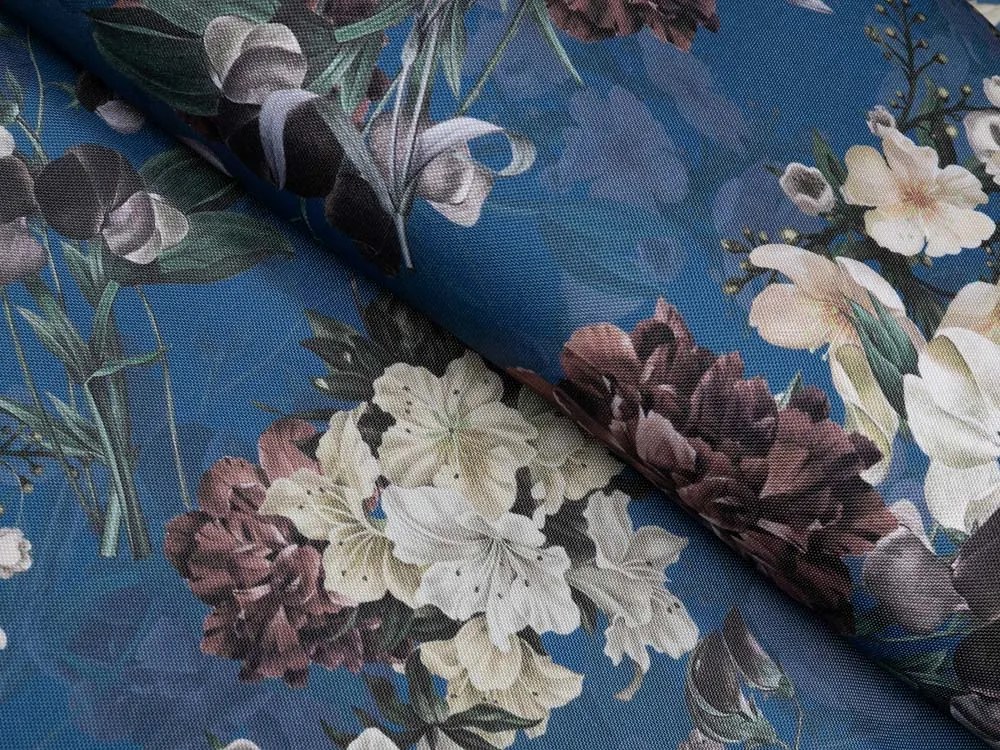 Biante Teflónový behúň na stôl TF-061 Kvety na modrom 35x180 cm