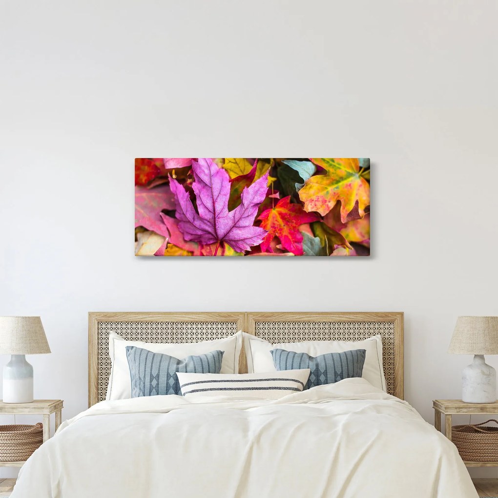 Obraz - jesenné listy (120x50 cm)